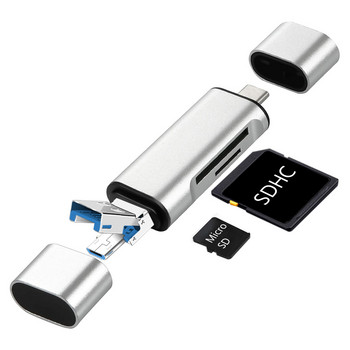 Тип C+Micro USB+USB 3.0 в 1 OTG четец на карти Високоскоростен USB3.0 четец на карти с памет за Android телефон Компютърен четец на карти