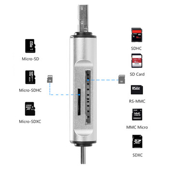 Тип C+Micro USB+USB 3.0 в 1 OTG четец на карти Високоскоростен USB3.0 четец на карти с памет за Android телефон Компютърен четец на карти