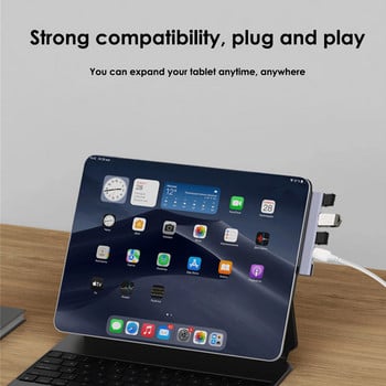 RYRA PD Διανομέας USB-C USB υψηλής ταχύτητας σε ευρεία κλίμακα με χρήση USB3.0 5Gbps φορητός σταθμός σύνδεσης τύπου C 4 σε 1 Διανομέας USB για αξεσουάρ υπολογιστών