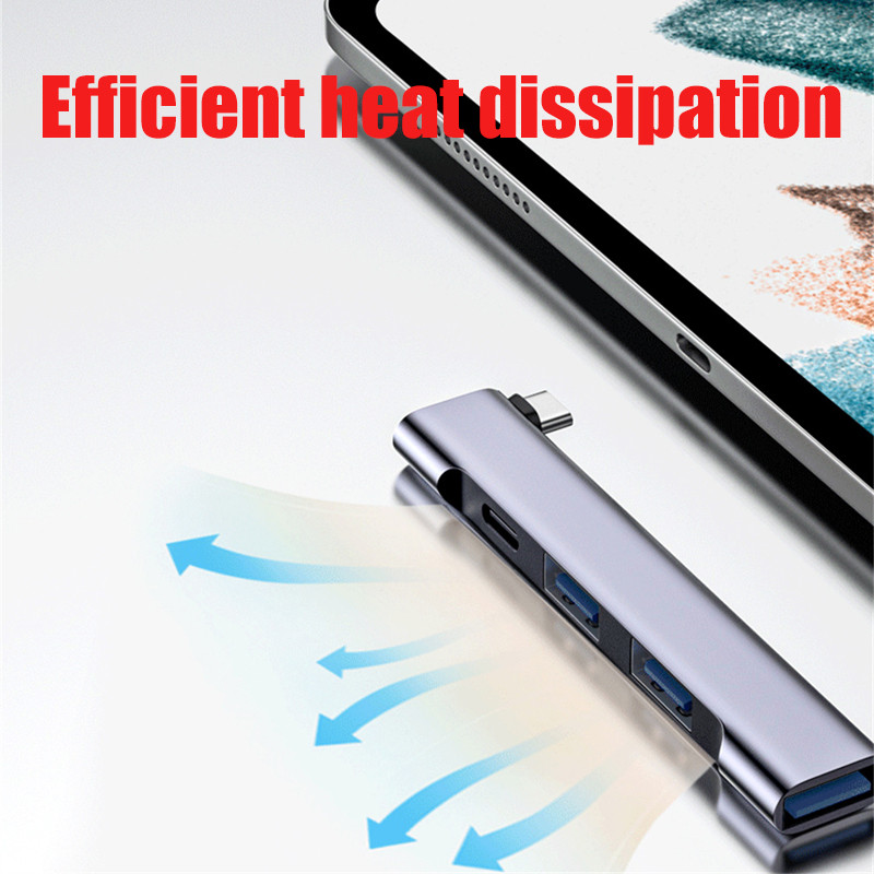 RYRA PD didelės spartos USB-C USB šakotuvas, platus, naudojant USB3.0 5Gbps nešiojamą C tipo prijungimo stotį 4 viename USB šakotuvas kompiuterio priedams