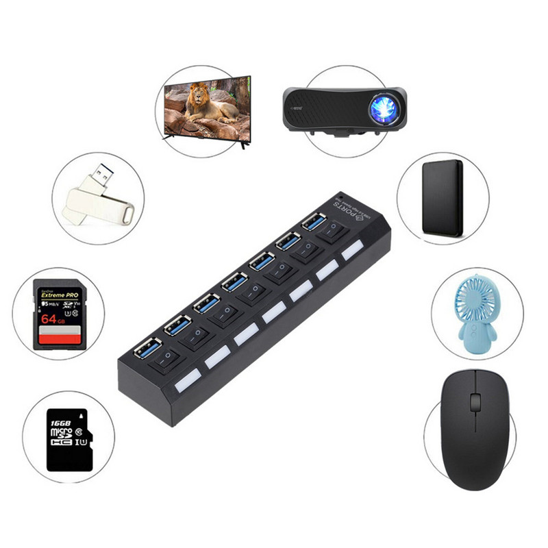 USB 3.0 elosztó USB elosztó 3.0 több USB-elosztó 3-as hálózati adapterrel