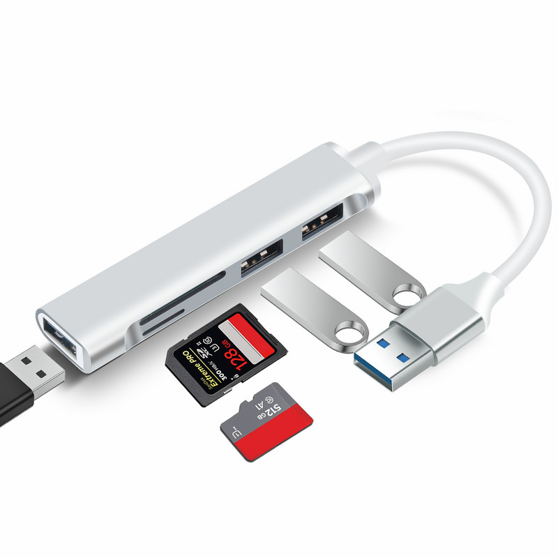 USB 3.0 HUB USB C TypeC HUB jungiklio išplėtimo šakotuvas didelės spartos skirstytuvo kortelių skaitytuvas su SD TF prievadais Multiport Macbook kompiuteriui