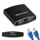 USB 3.0 jungiklio parinkiklis KVM jungiklis 5Gbps 2 in 1 Out USB jungiklis USB 3.0 dvipusis dalintojas, skirtas spausdintuvo klaviatūros ir pelės bendrinimui