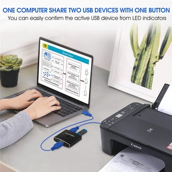 USB 3.0 Switch Selector KVM Switch 5Gbps 2 in 1 Out USB Switch USB 3.0 Two-Way Sharer за споделяне на принтер Клавиатура Мишка