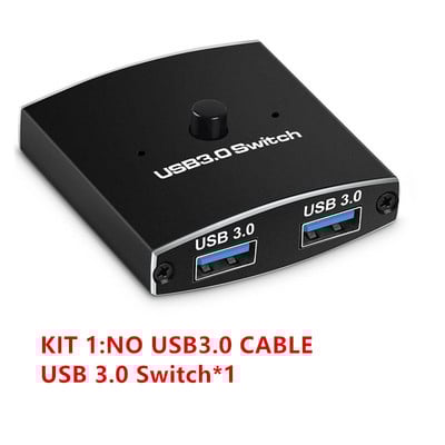 USB 3.0 jungiklio parinkiklis KVM jungiklis 5Gbps 2 in 1 Out USB jungiklis USB 3.0 dvipusis dalintojas, skirtas spausdintuvo klaviatūros ir pelės bendrinimui