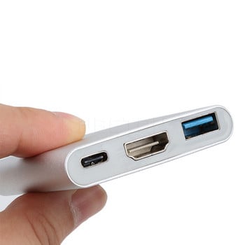 kebidu 2019 Νέο 3 σε 1 USB-C USB HUB Αρσενικό σε Θηλυκό Προσαρμογέας φόρτισης USB 3.1 Type-c σε USB 3.0 για μετατροπέα Macbook Air 12