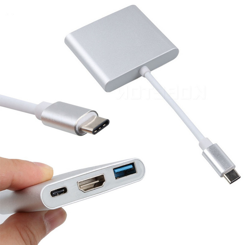 kebidu 2019 Novo 3 u 1 USB-C USB HUB muški na ženski USB 3.1 Type-c na USB 3.0 adapter za punjenje za Macbook Air 12 pretvarač