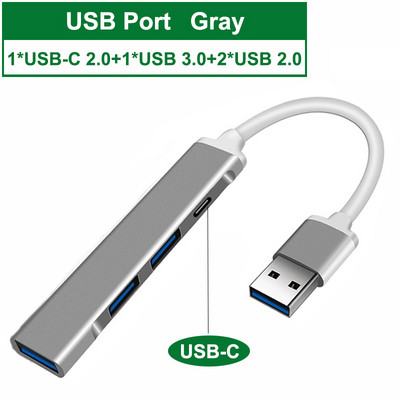 USB C HUB 3.0 Type C 3.1 4 Port Multi Splitter Adapter OTG Lenovo Xiaomi Macbook Pro 13 15 Air Pro PC számítógép-tartozékok