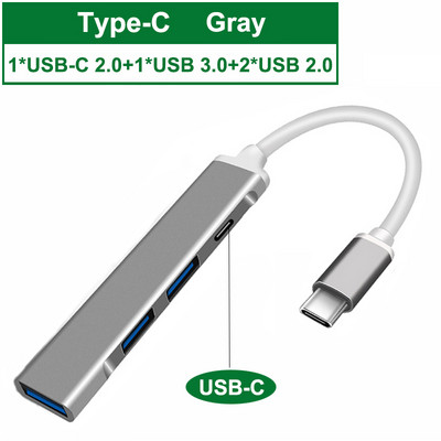 USB C HUB 3.0 Type C 3.1 4 Port Multi Splitter Adapter OTG Lenovo Xiaomi Macbook Pro 13 15 Air Pro PC számítógép-tartozékok