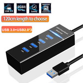 Elough 4 Ports USB Hub 3 0 Nagy sebességű Multi USB Splitter Adapter OTG Xiaomi Lenovo PC számítógép tartozékokhoz 30/120cm