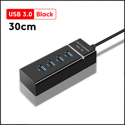 Elough 4 Ports USB Hub 3 0 Nagy sebességű Multi USB Splitter Adapter OTG Xiaomi Lenovo PC számítógép tartozékokhoz 30/120cm