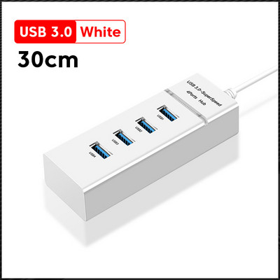 Elough 4 Ports USB Hub 3 0 Nagy sebességű Multi USB Splitter Adapter OTG Xiaomi Lenovo PC számítógép tartozékokhoz 30/120cm