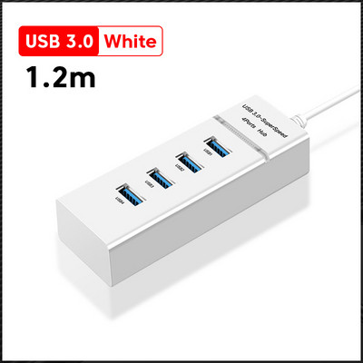 Elough 4 Ports USB Hub 3 0 Nagy sebességű Multi USB Splitter Adapter OTG Xiaomi Lenovo PC számítógép tartozékokhoz 30/120cm