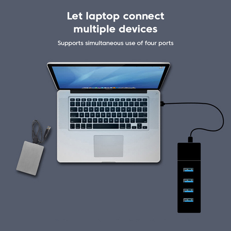 Elough 4 Ports USB Hub 3 0 Nagy sebességű Multi USB Splitter Adapter OTG Xiaomi Lenovo PC számítógép tartozékokhoz 30/120cm