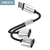 C tipo iki dvigubo USB OTG adapterio USB 2.0 tipo C išplėtimo HUB duomenų įkrovimo kabina, skirta Samsung Galaxy S22 MacBook Pro Air iPad