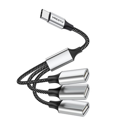 C tipo iki dvigubo USB OTG adapterio USB 2.0 tipo C išplėtimo HUB duomenų įkrovimo kabina, skirta Samsung Galaxy S22 MacBook Pro Air iPad