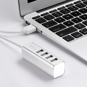 HOCO Универсален USB хъб 4 порта USB 2.0 с Micro USB кабел Високоскоростен мини хъб Socket Pattern Splitter Cable Adapter за iMac PC