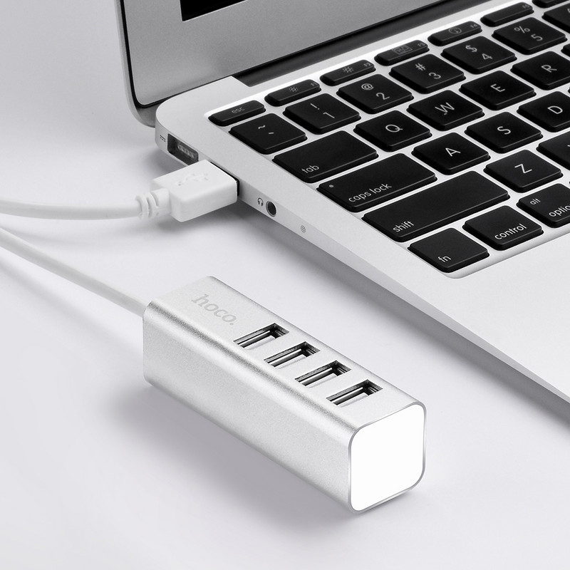 HOCO Hub USB universal cu 4 porturi USB 2.0 cu cablu Micro USB Adaptor cablu splitter mini hub de mare viteză pentru modelul de priză pentru iMac PC