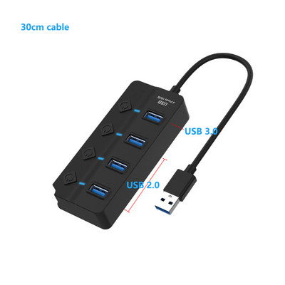 Usb Hub Extender High Speed USB 3 0 do 4 7 Ports Splitter s kontrolom prekidača za Xiaomi Macbook Pro PC Laptop Dodaci