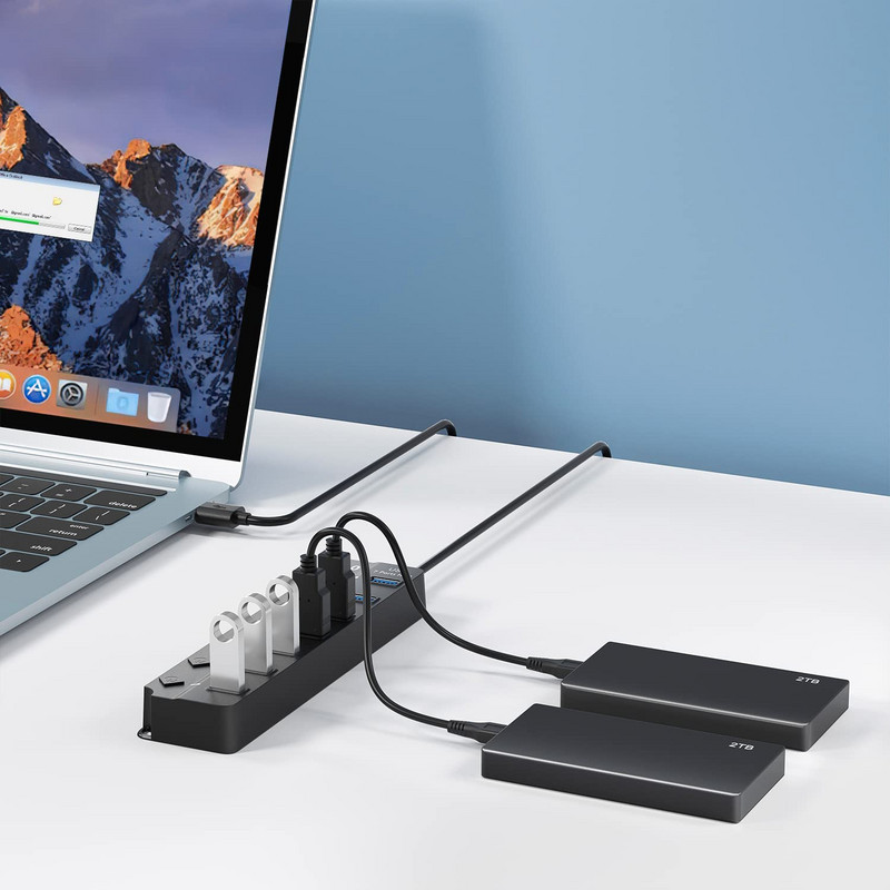 Usb Hub Extender High Speed USB 3 0 do 4 7 Ports Splitter s kontrolom prekidača za Xiaomi Macbook Pro PC Laptop Dodaci
