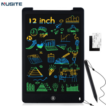 12-инчов LCD таблет за рисуване Електронна дъска за писане Цифрова цветна графика Подложка за ръкописен текст Детски графити Скицник Черна дъска