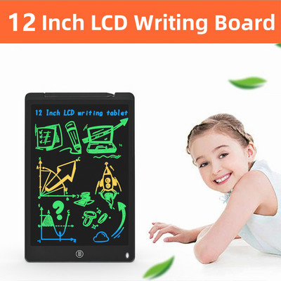 12-tolline LCD-joonistustahvel, elektrooniline kirjutustahvel, digitaalne värviline graafika, käsitsi kirjutamise alus, lastele mõeldud grafiti visanditahvel