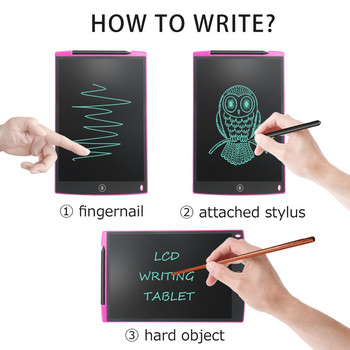 NeWYeS LCD таблет за писане 12 инча Електронна цифрова електронна графична дъска за рисуване Doodle Pad със стилус Подарък за деца