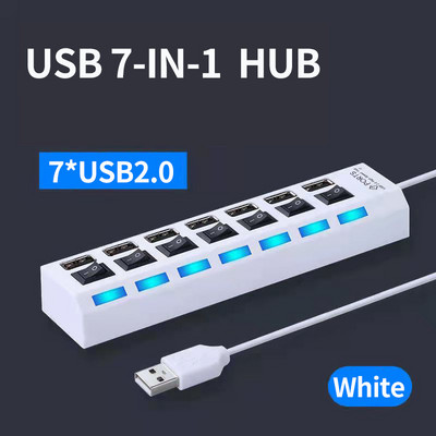 OLAF USB HUB 3.0 4/7 prievadų kelių išplėtimo USB 3.0 šakotuvas su jungikliu kelių USB skirstytuvo šakotuvas Naudokite maitinimo adapterio kompiuterio priedą