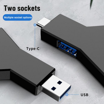RYRA USB 3.0 хъб USB 2.0 Mini Y-образен 3-В-1 USB-C хъб Мулти USB сплитер хъб Използвайте захранващ адаптер Удължител за компютър компютър лаптоп