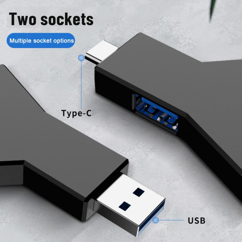 RYRA USB 3.0 šakotuvas USB 2.0 mini Y formos 3 viename USB-C šakotuvas kelių USB skirstytuvo šakotuvas Naudokite maitinimo adapterio plėstuvą, skirtą asmeniniam kompiuteriui nešiojamam kompiuteriui