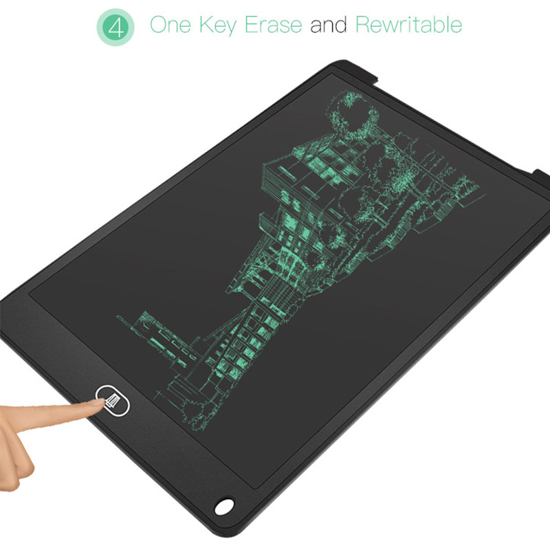 12 colių piešimo lenta skystųjų kristalų ekrano rašymo planšetė Skaitmeninė grafinė piešimo planšetė, rašymo ranka rašiklis, spalvota rašymo lenta vaikams