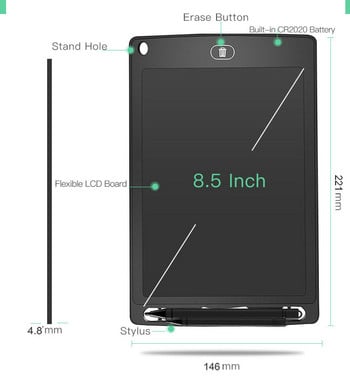 8,5-инчов Детски таблет Електроника Таблет за рисуване Детски таблет LCD Дъска за рисуване Подложка за ръкописен текст Детски подаръци за рожден ден