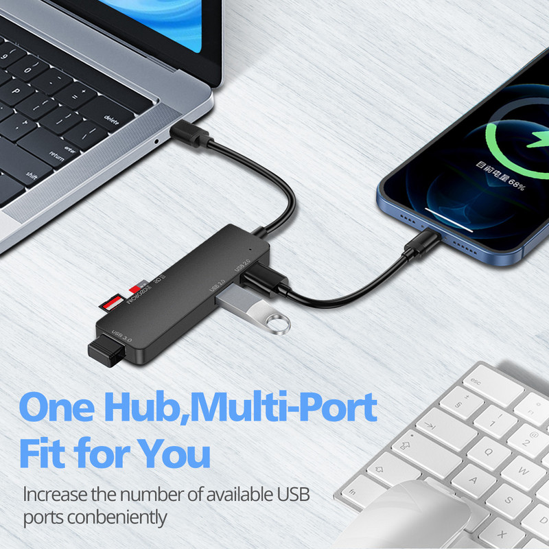 SeynLi prilagoditi za usb HUB USB Type C za Macbook Xiaomi Laptop Cable Adapter USB A HUB Multi Splitter Adapter TF SD čitač kartica