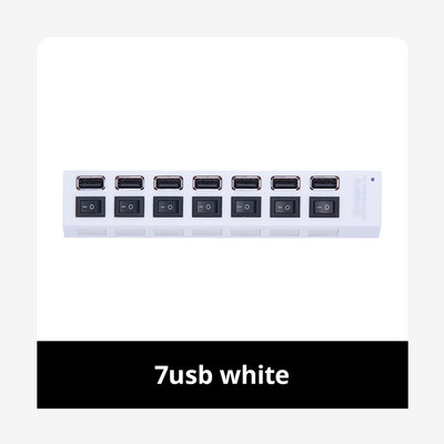 Switch Extension Hub 7 prievadų USB2.0 šakotuvas Kompiuterio USB plėtinio šakotuvas One Drag Seven USB2.0 skirstytuvas kompiuterio nešiojamasis kompiuteris darbalaukis