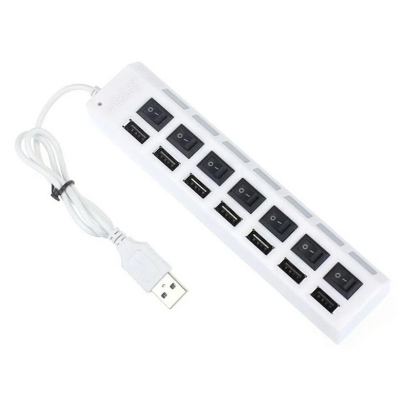 Switch Extension Hub 7 prievadų USB2.0 šakotuvas Kompiuterio USB plėtinio šakotuvas One Drag Seven USB2.0 skirstytuvas kompiuterio nešiojamasis kompiuteris darbalaukis