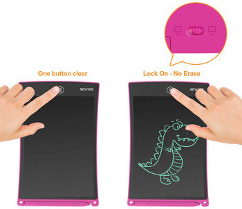 NEWYES 8,5-инчов LCD цифров таблет за писане Бележник за рисуване Електронна подложка за почерк Графична дъска със стилус Подарък за деца