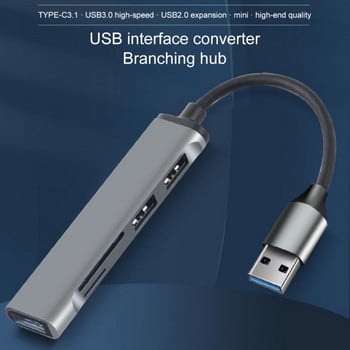 RYRA 5in1 Type C HUB USB 3.0 Multiport Splitter Adapter with SD TF Ports Card Reader for Macbook Compute PC Accessories