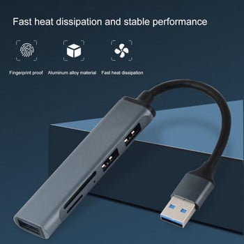 RYRA 5in1 Type C HUB USB 3.0 Multiport Splitter Adapter με θύρες SD TF Card Reader για Macbook Compute PC Accessories