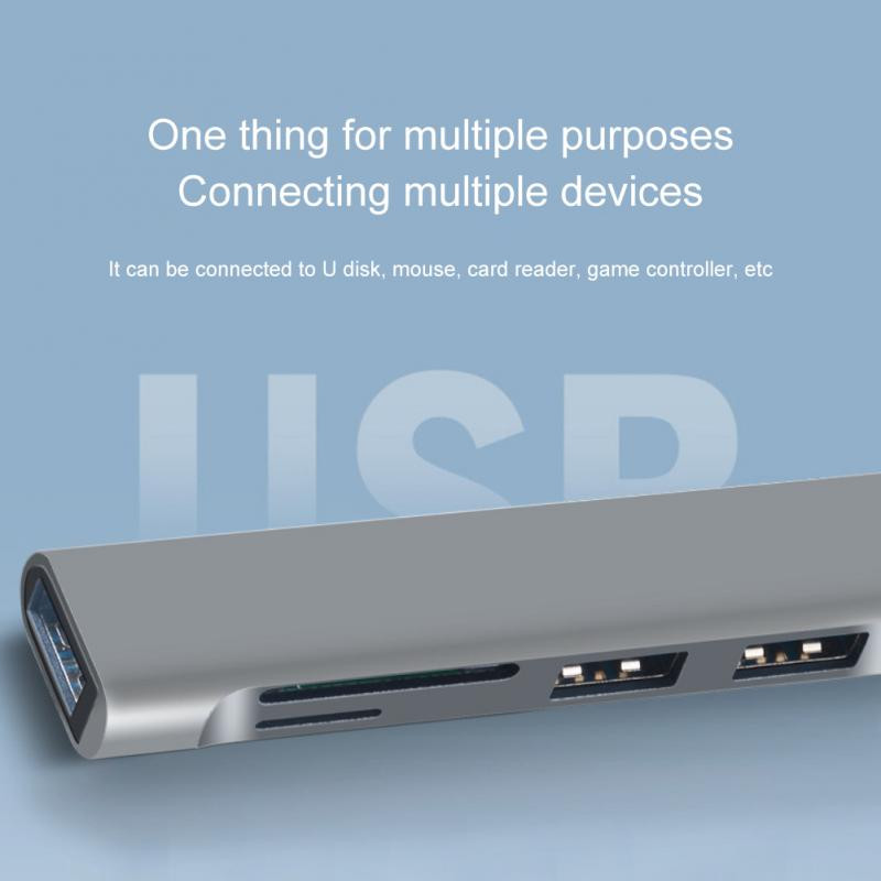 RYRA 5u1 Type C HUB USB 3.0 Multiport Splitter Adapter sa SD TF priključcima Čitač kartica za Macbook Compute PC Dodaci