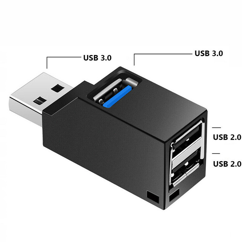 USB stebulės USB 3.0 stebulės skirstytuvas, kelių USB Hab 2.0 kelių šakotuvų išplėtimo 3 prievadų koncentratorius, skirtas nešiojamam kompiuteriui