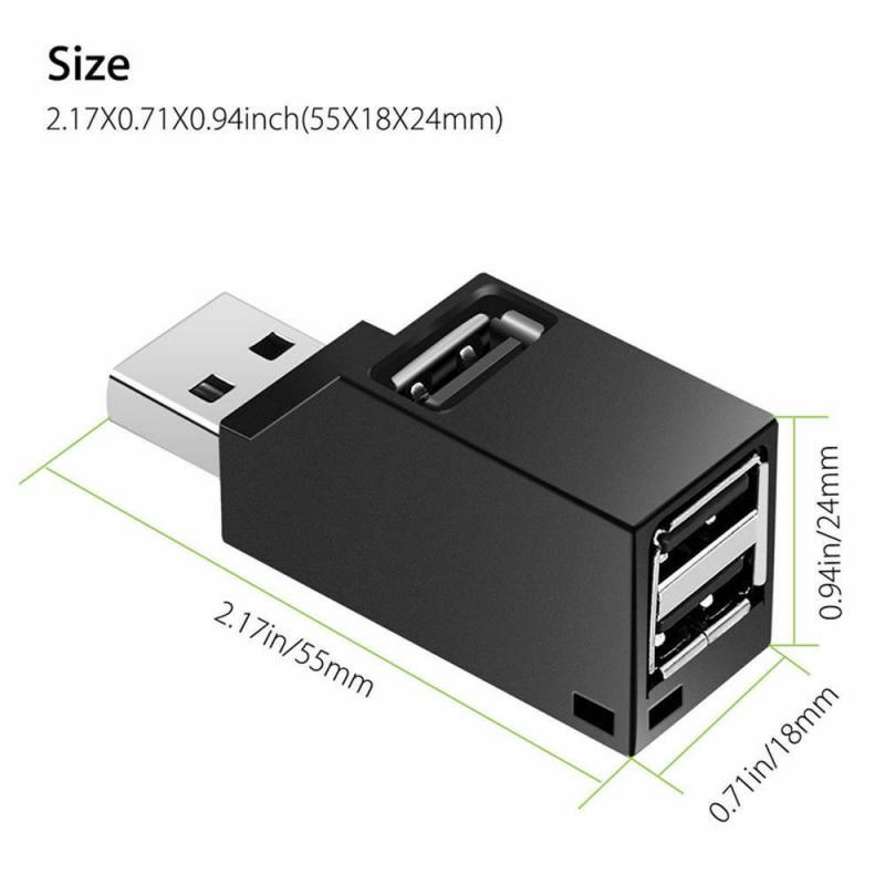 USB stebulės USB 3.0 stebulės skirstytuvas, kelių USB Hab 2.0 kelių šakotuvų išplėtimo 3 prievadų koncentratorius, skirtas nešiojamam kompiuteriui