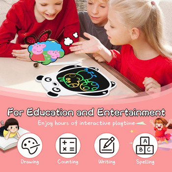 Анимационни животни 8,5-инчови LCD таблети за писане Цветна дъска за съобщения Играчки за рисуване Сладки коледни подаръци и инструмент за обучение за деца