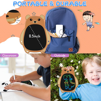Анимационни животни 8,5-инчови LCD таблети за писане Цветна дъска за съобщения Играчки за рисуване Сладки коледни подаръци и инструмент за обучение за деца