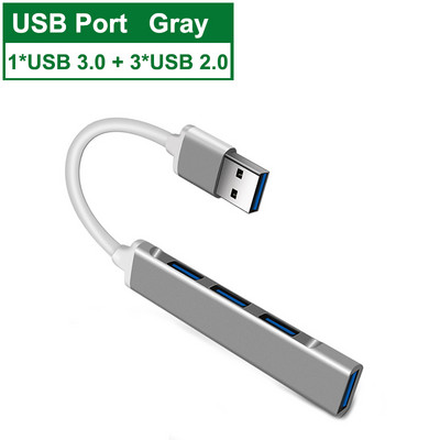 4 az 1-ben USB 3.0 HUB C típusú HUB USB3.0 Type-C 3xUSB nagy sebességű elosztó doboz 4 portos USB töltőadapter ipad Macbook PC-hez