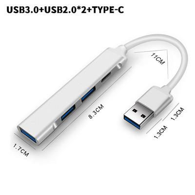 4 az 1-ben USB 3.0 HUB C típusú HUB USB3.0 Type-C 3xUSB nagy sebességű elosztó doboz 4 portos USB töltőadapter ipad Macbook PC-hez