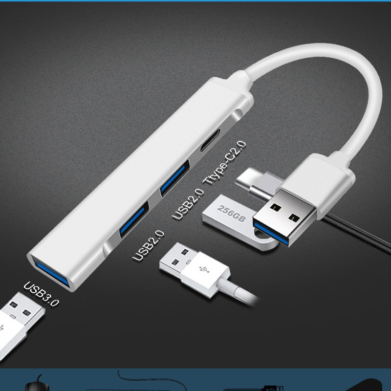 4 az 1-ben USB 3.0 HUB C típusú HUB USB3.0 Type-C 3xUSB nagy sebességű elosztó doboz 4 portos USB töltőadapter ipad Macbook PC-hez