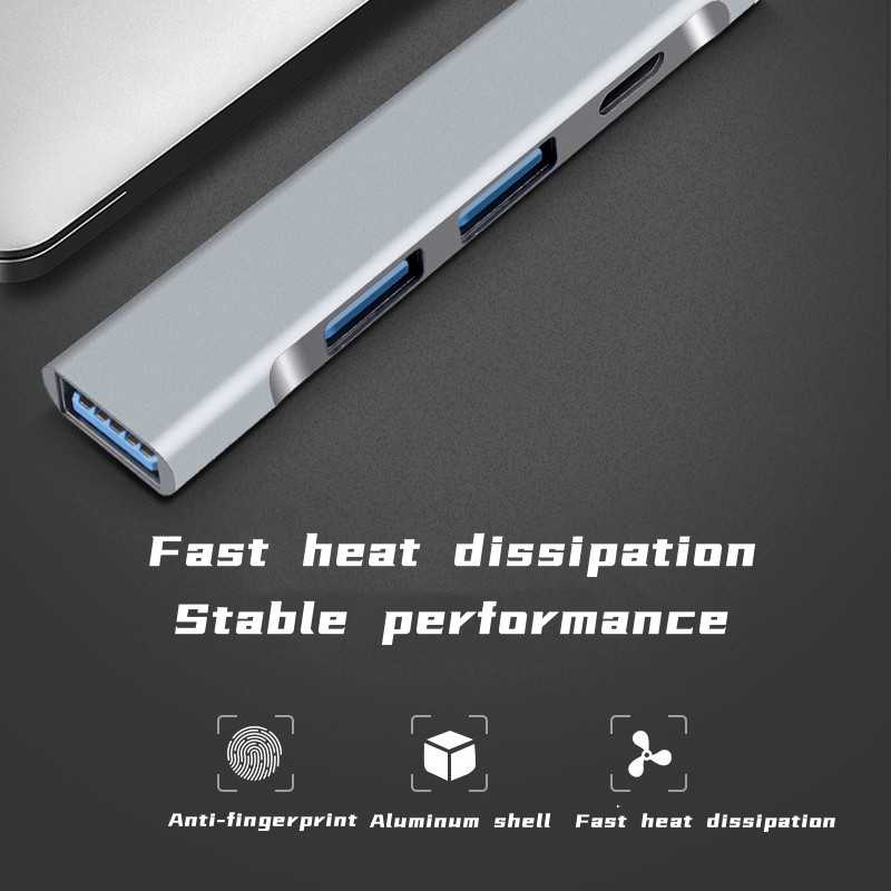 4 az 1-ben USB 3.0 HUB C típusú HUB USB3.0 Type-C 3xUSB nagy sebességű elosztó doboz 4 portos USB töltőadapter ipad Macbook PC-hez