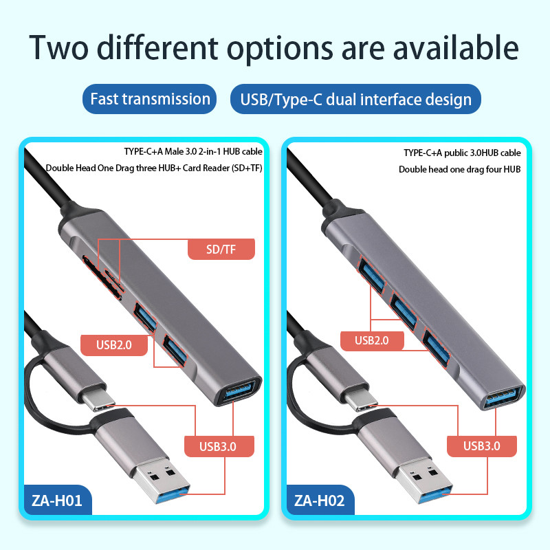 HUB USB C HUB de mare viteză TIP C 3.0 Cititor de carduri Splitter Multiport cu porturi SD TF pentru Accesorii pentru computer Macbook HUB HUB NOU