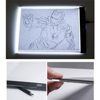A5 LED таблет за рисуване Диамантено рисуване Светлинна подложка Дъска Аксесоари за диамантено рисуване Комплекти инструменти Диамантена бродерия