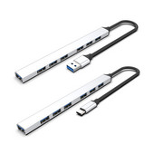 USB Hub 3.0 Multi USB Splitter 7 USB Port 3.0 2.0 LED lámpa Lenovo Xiaomi Macbook Pro PC Hub USB 3 0 dokkolóhoz